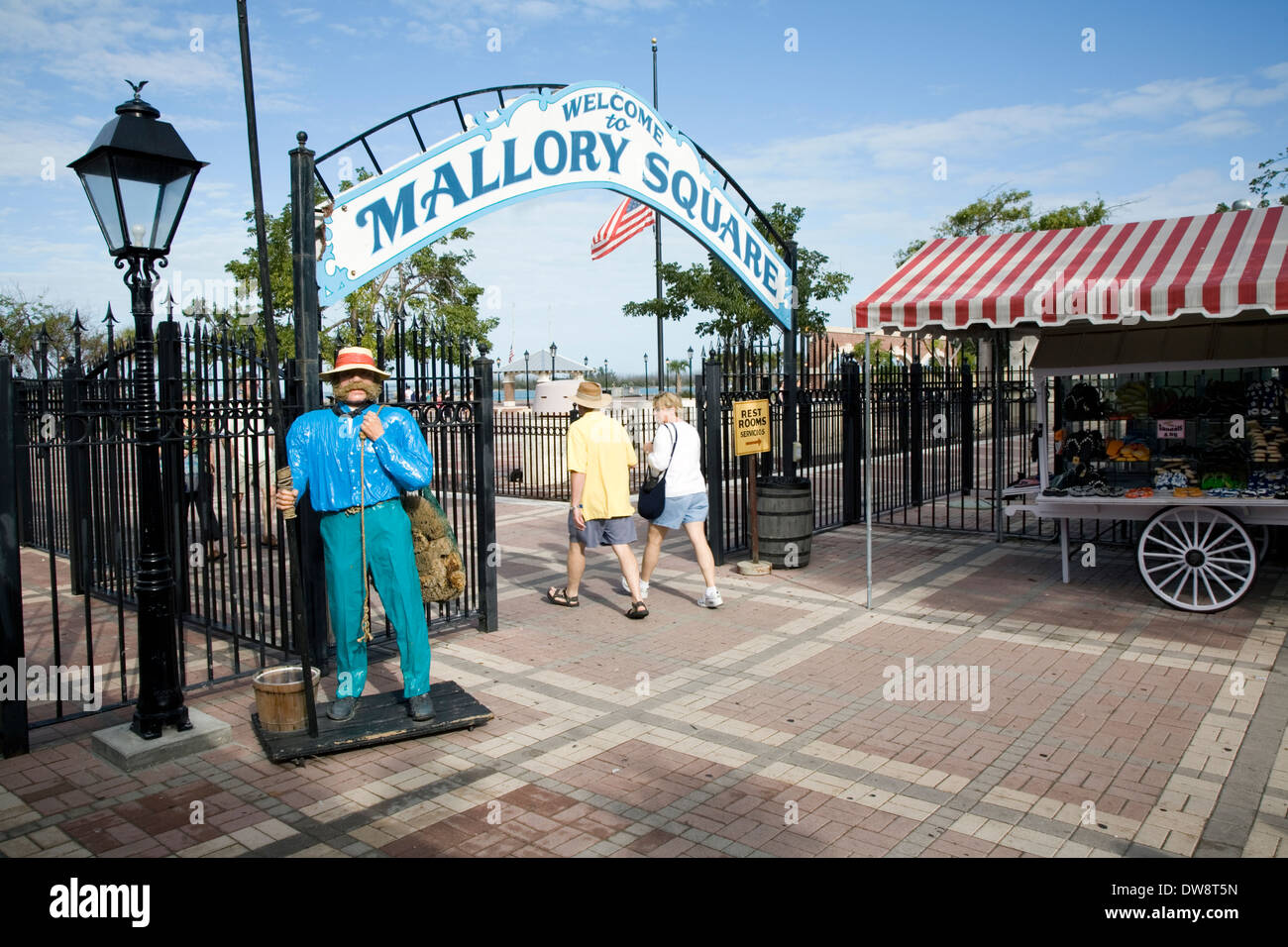 Greets visitors to mallory square hires stock photography and images