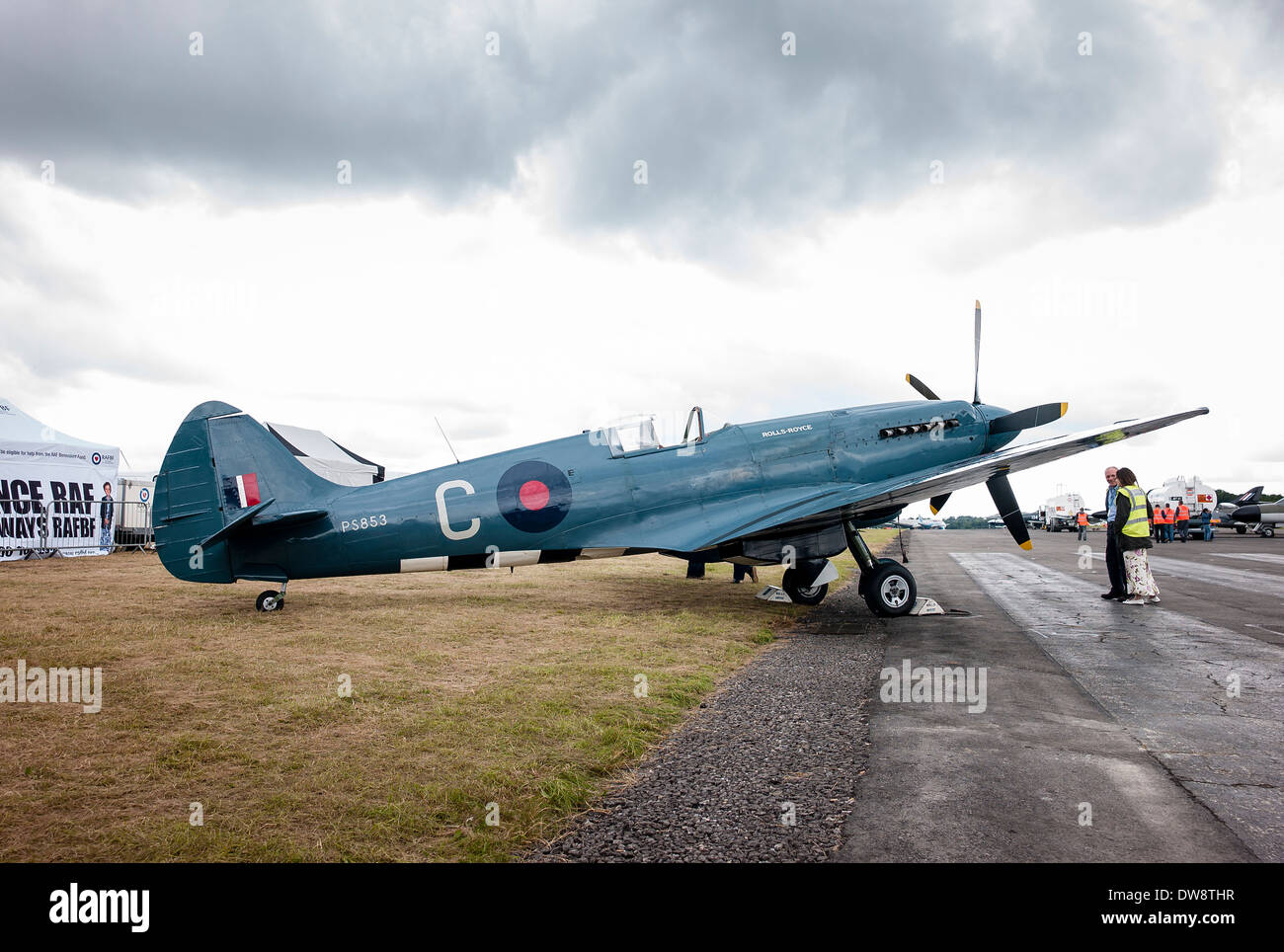 Spitfire Mark XIX on ground at Kemble UK Stock Photo