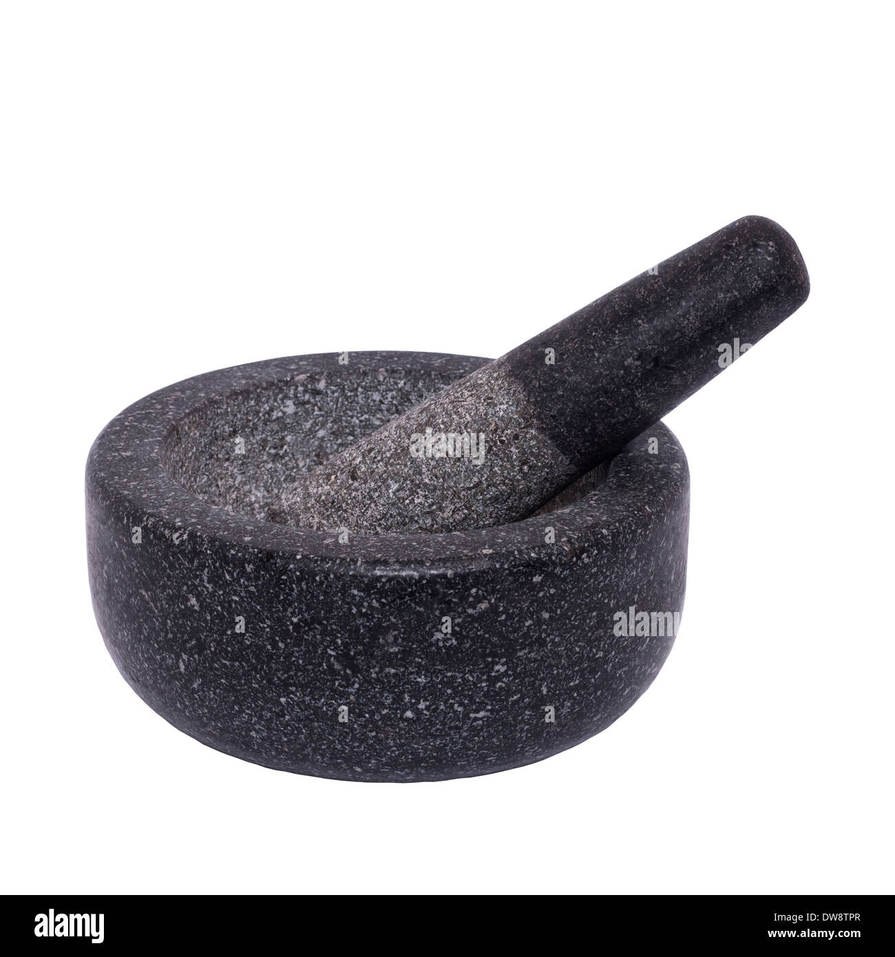 A pestle and mortar on a white background Stock Photo