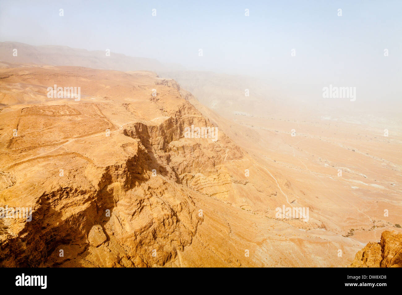 Sand storm in Judean Desert in Israel Stock Photo
