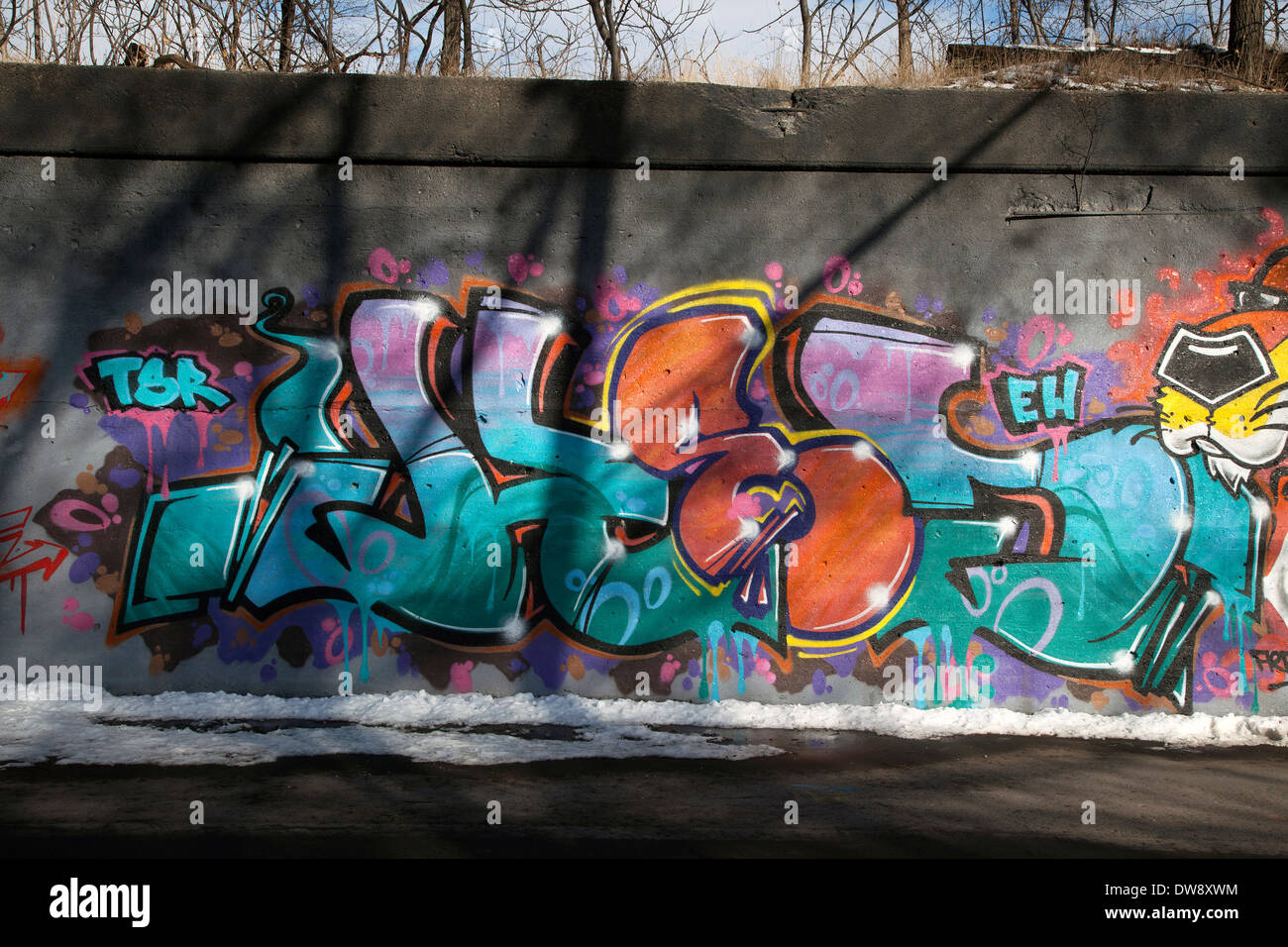Graffiti on wall, Detroit, Michigan USA Stock Photo