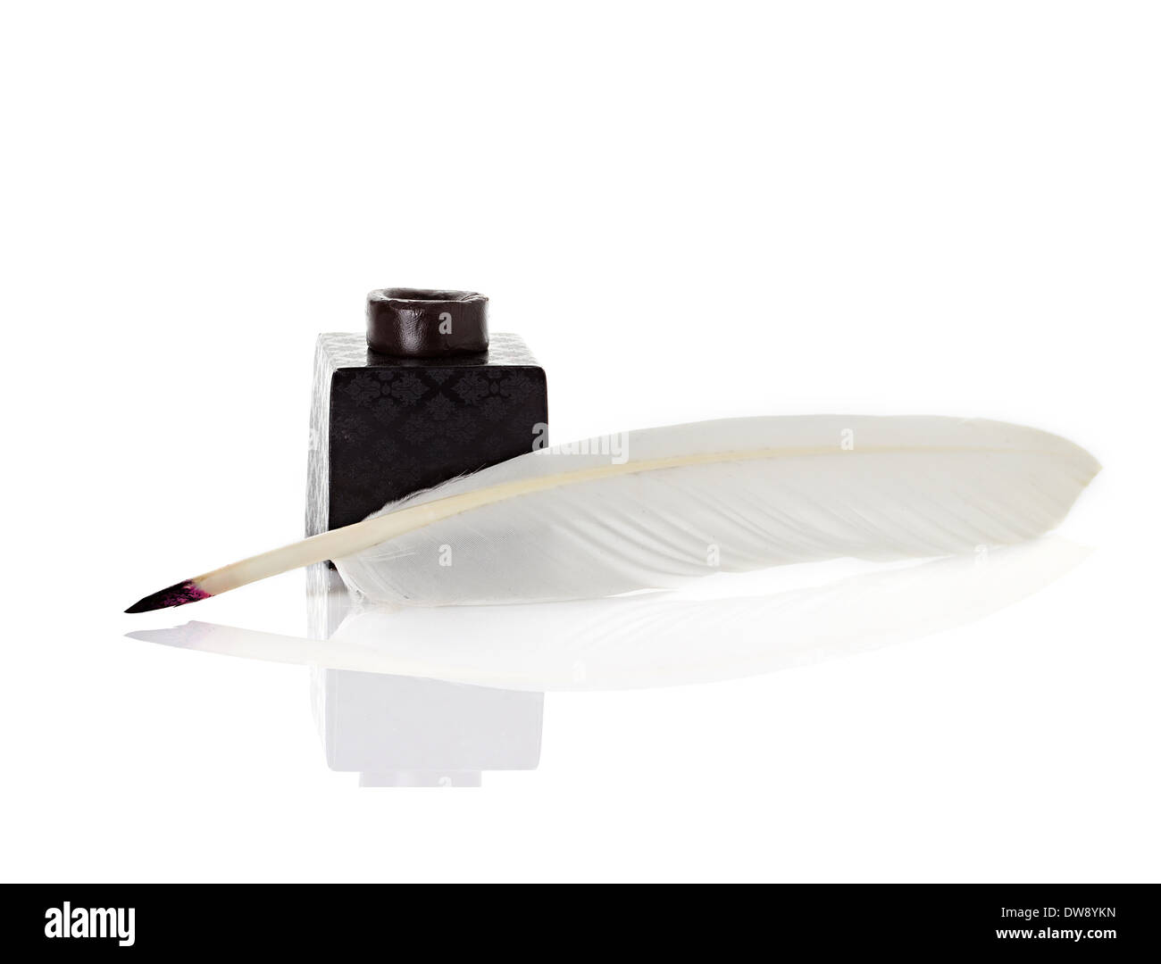 inkwell with quill pen Stock Photo Alamy