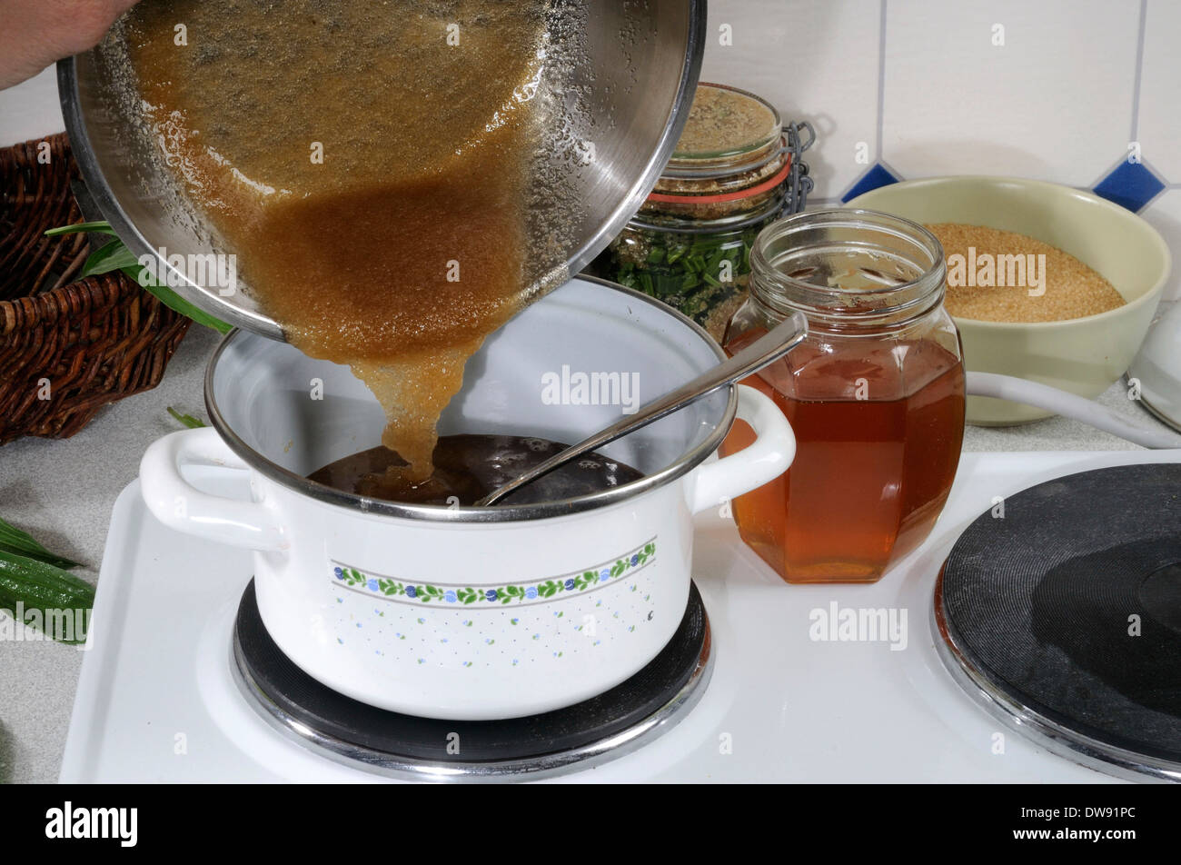 English plantain syrup stock photo alamy