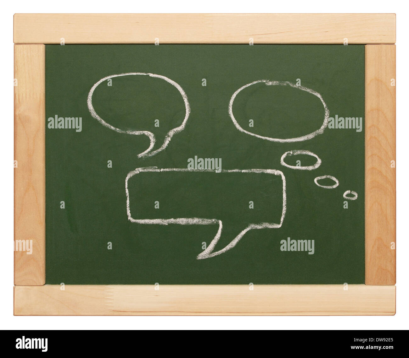 thought bubbles on blackboard Stock Photo