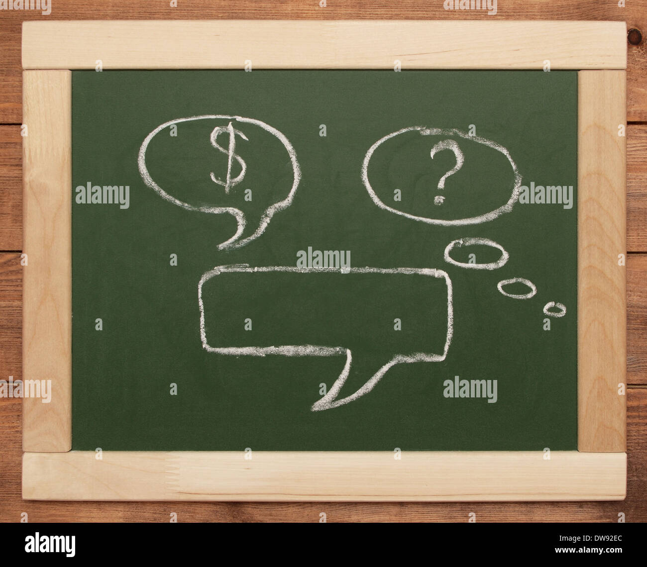 thought bubbles on blackboard Stock Photo