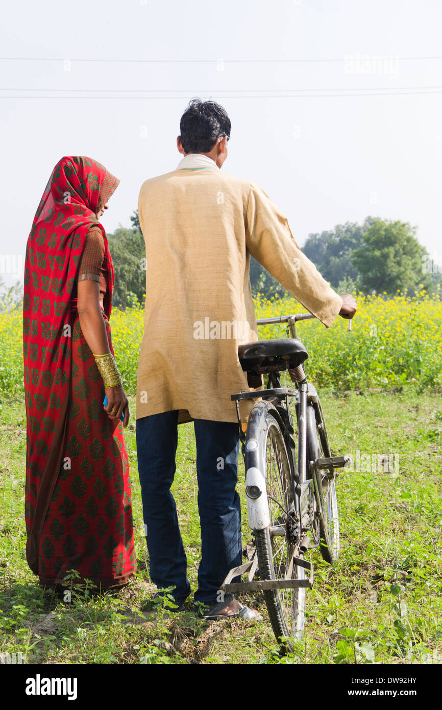 Indian farmer wife standing in hi-res stock photography and images - Alamy