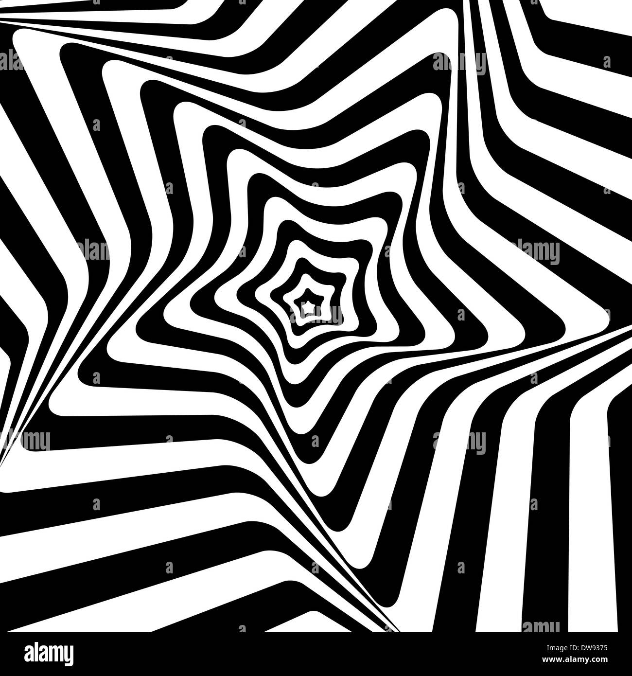 Black and White Hypnotic Background. Vector Illustration Stock Photo ...
