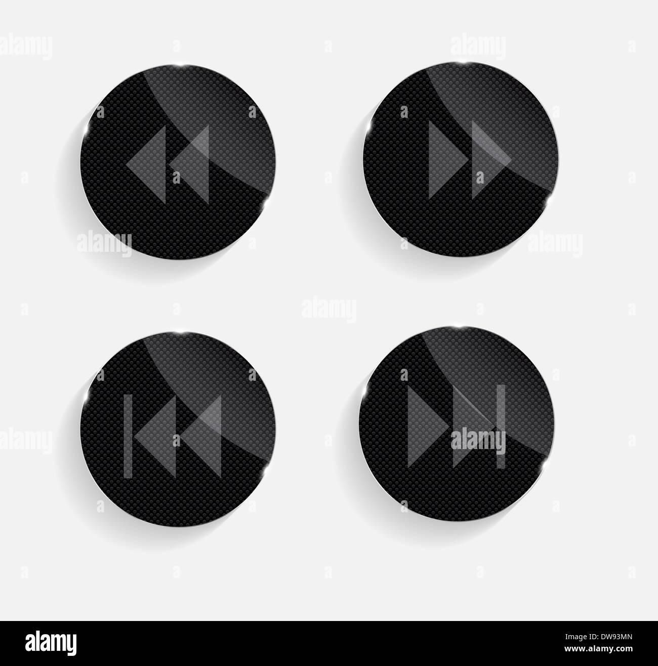 Set of Media Glass Icons Vector Illustration Stock Photo - Alamy