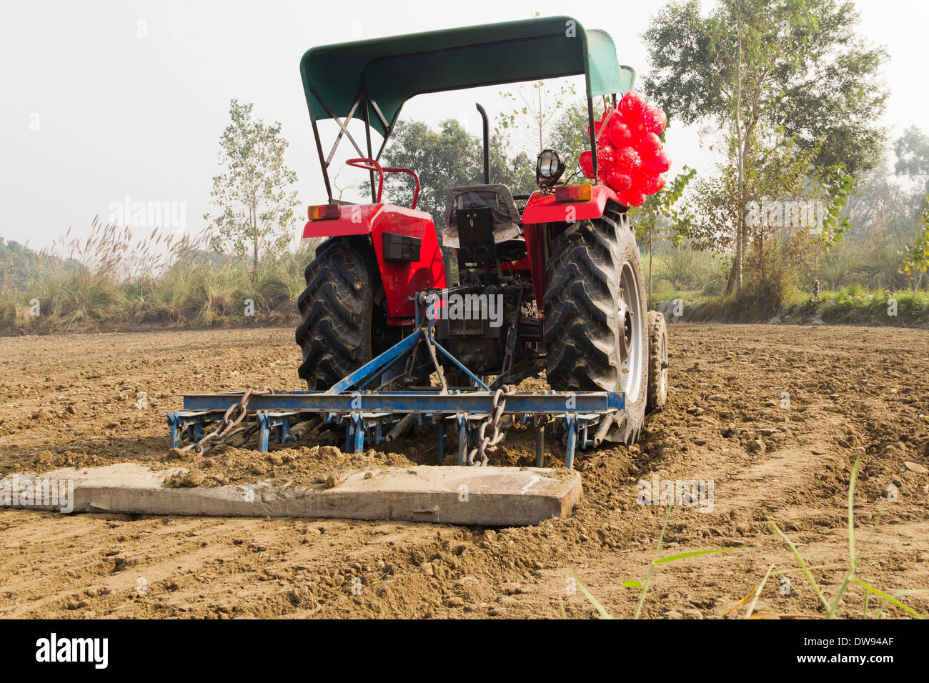 indian village Tractors Farming Stock Photo Alamy