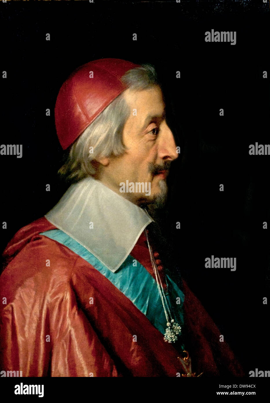 Portrait of Cardinal Richelieu 1642  Philippe de Champaigne 1602–1674 French Baroque  painter France Stock Photo