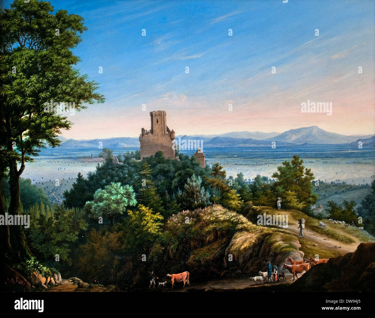 View of Castle Kintzheim, 1830 Johann Friedrich Helmsdorf 1783-1852 German Germany Stock Photo