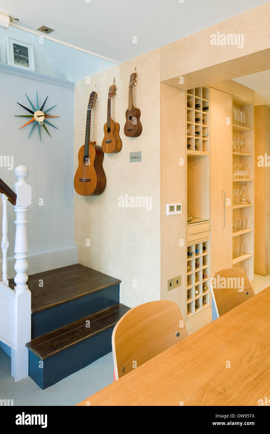 Brighton Studio House, Brighton, United Kingdom. Architect: Richard Dewhurst Design., 2014. Detail view of corner of dining room Stock Photo