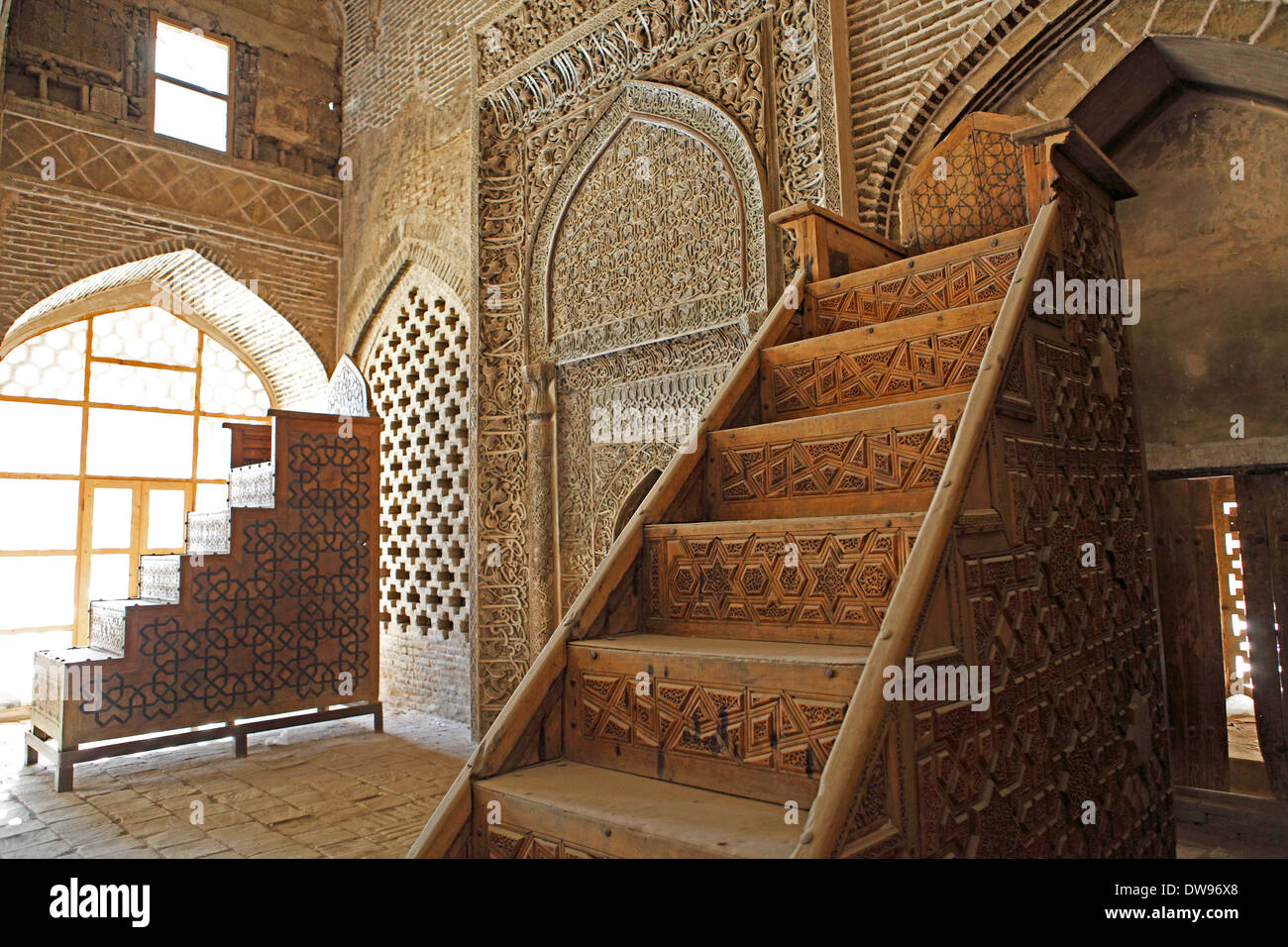 Traditional prayer chairs in the Jameh Mosque of Isfahan, UNESCO Stock