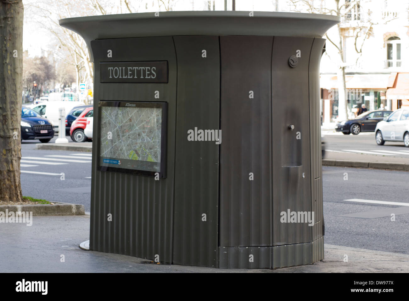 An automatic public toilet in Paris, France. Stock Photo