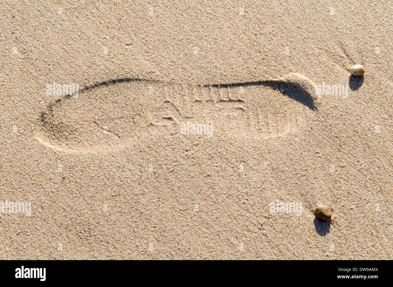 Footprint in the sand Stock Photo Alamy