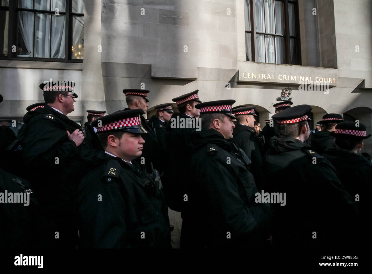 City Police Officers outside Old Bailey Court in London, UK. Stock Photo