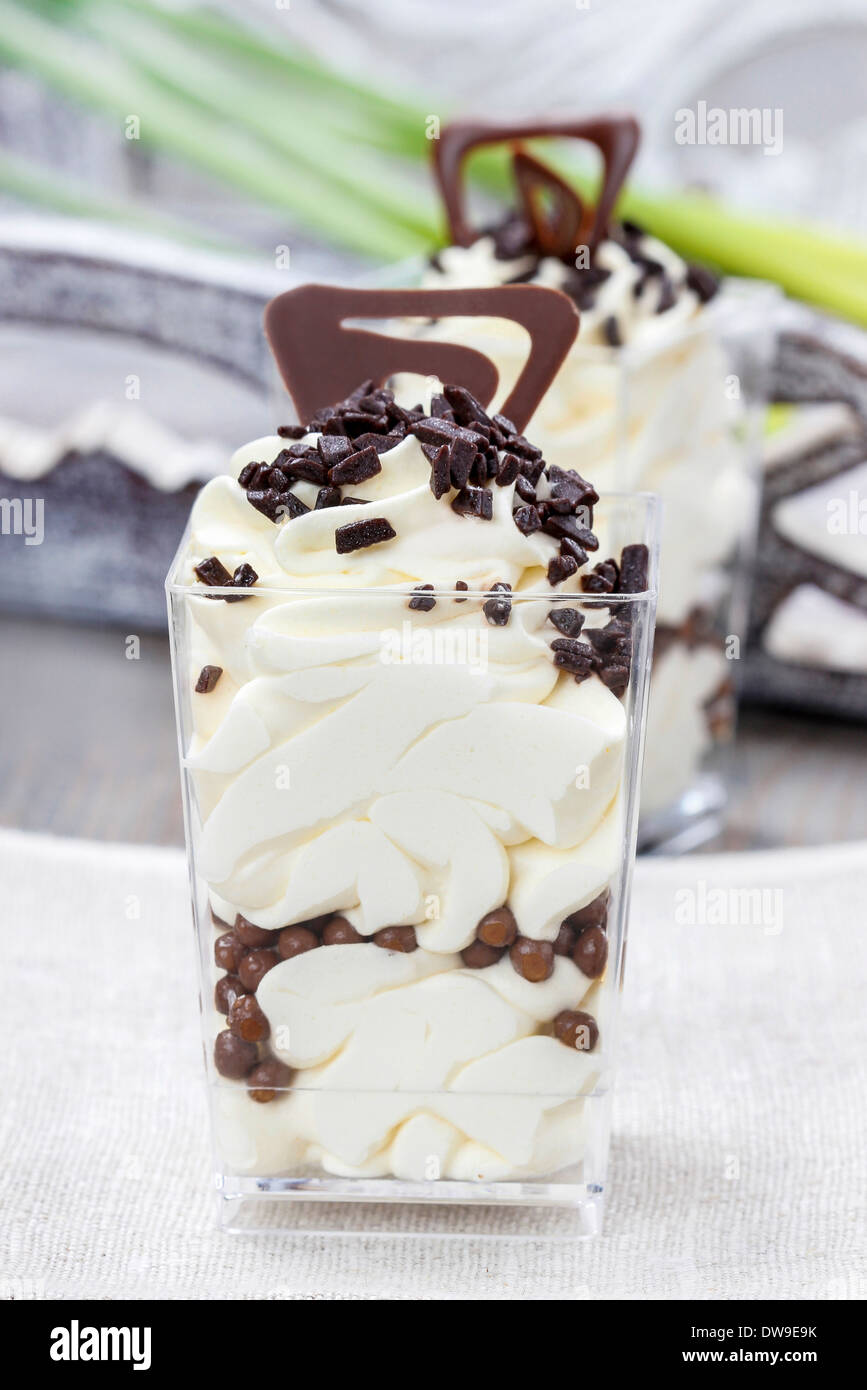Goblet of vanilla ice cream with chocolate sprinklesGoblet of vanilla ...