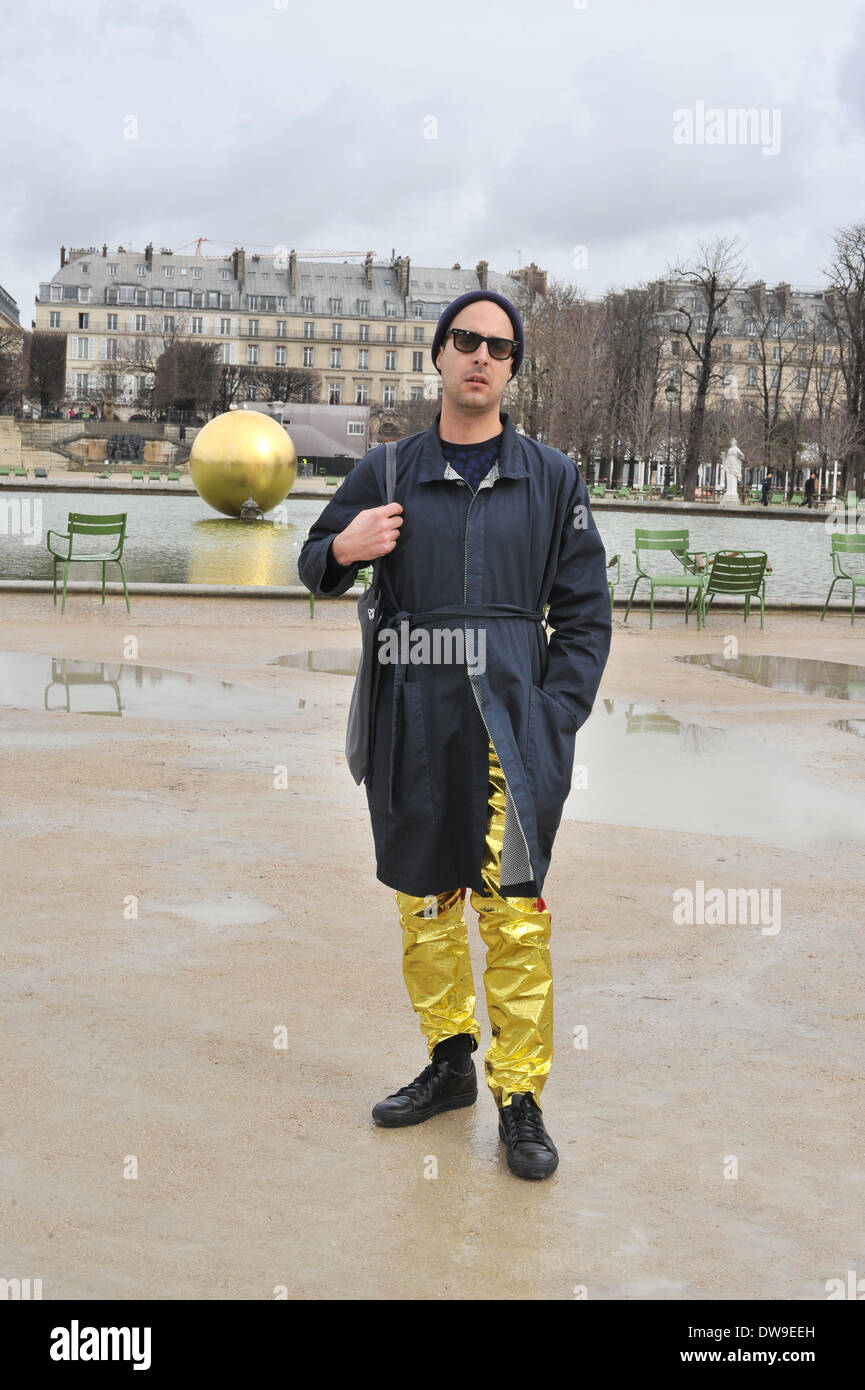 Clement Sauvoy arriving at the Issey Miyake runway show during Paris Fashion Week - Feb 28, 2014 - Runway Manhattan/Celine Gaille/picture alliance Stock Photo