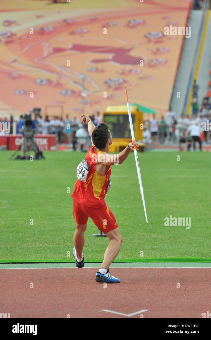 Student athlete training javelin High Resolution Stock Photography and