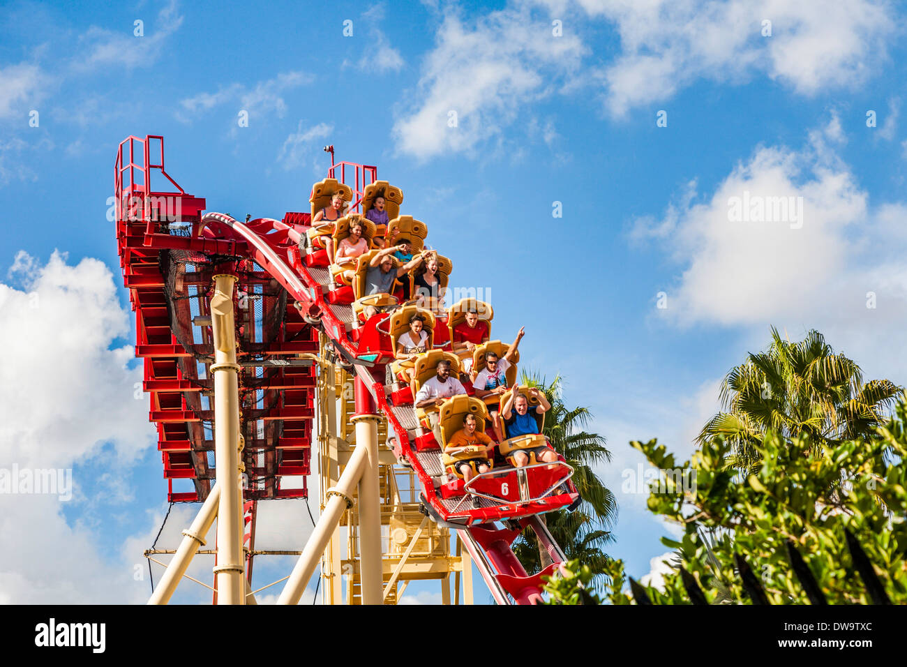 Rip Ride Rockit Roller Coaster At Universal Studios Theme Park In Orlando Florida Stock Photo Alamy