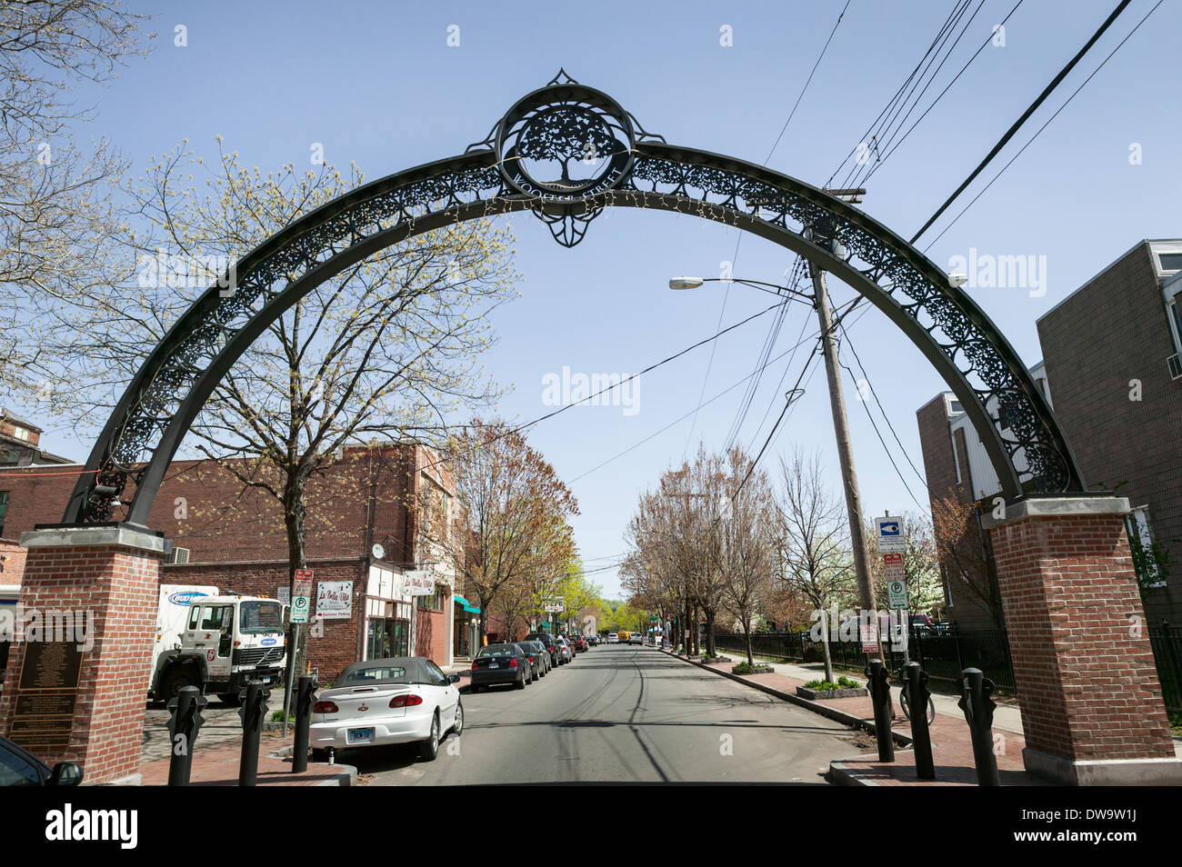 Wooster Street, Little Italy, New Haven, Connecticut, USA Stock Photo