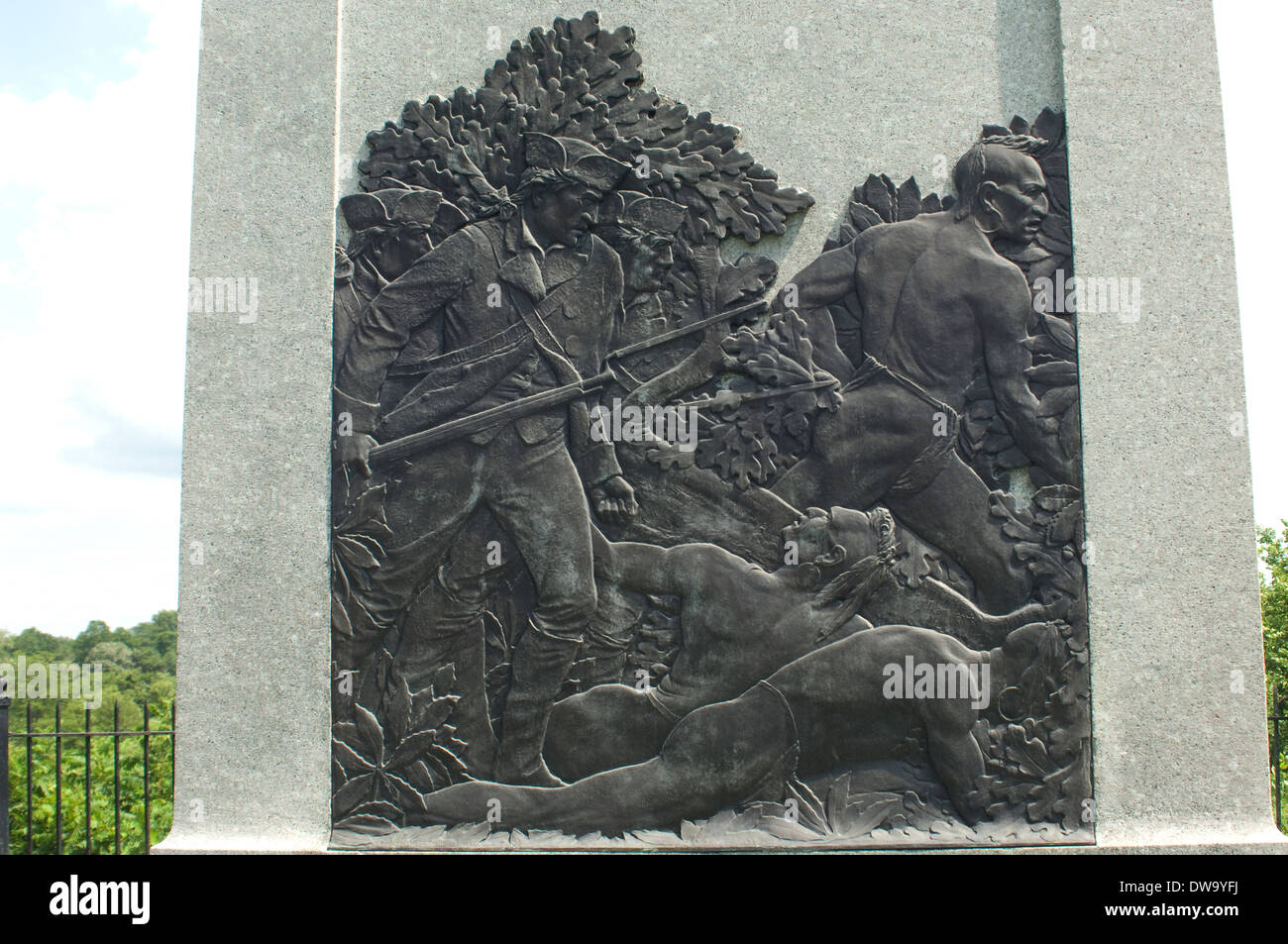 Battle scene, Battle of Fallen Timbers monument, Ohio. Digital photograph Stock Photo