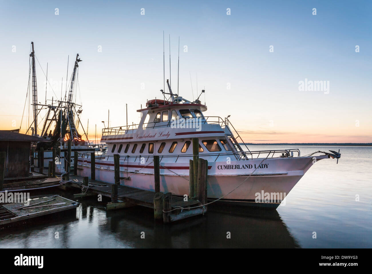 Cumberland Lady carries passengers from St. Marys, Georgia to the Cumberland Island National Seashore Stock Photo