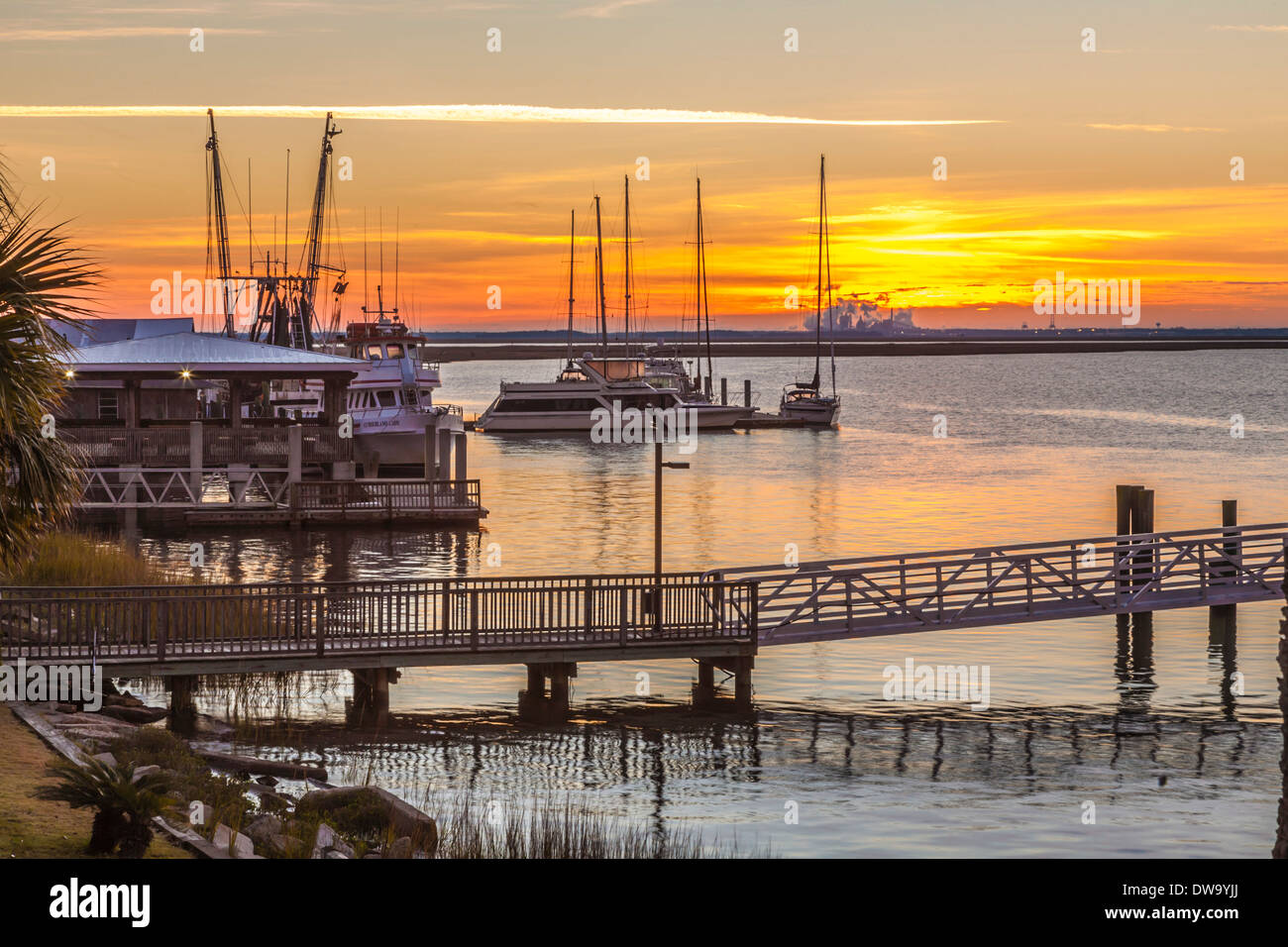 Private and commercial boats at Lang's Marina on the waterfront in St