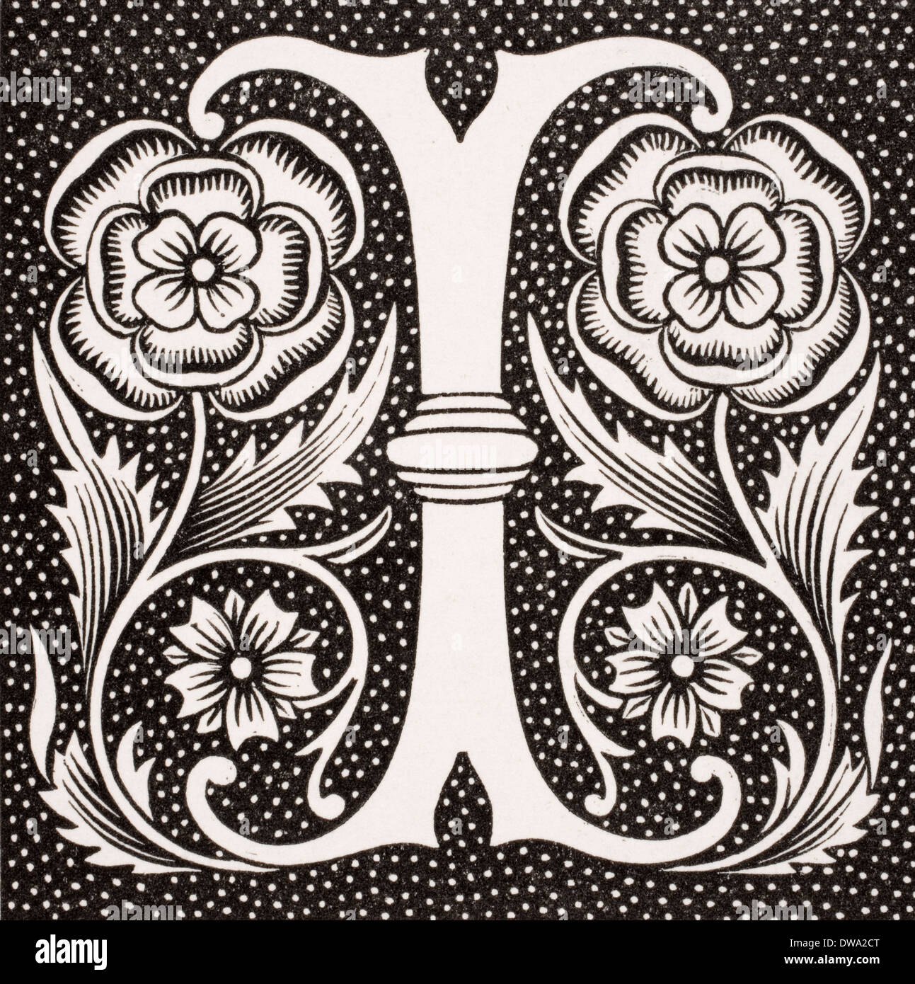 Decorative capital letter I Stock Photo