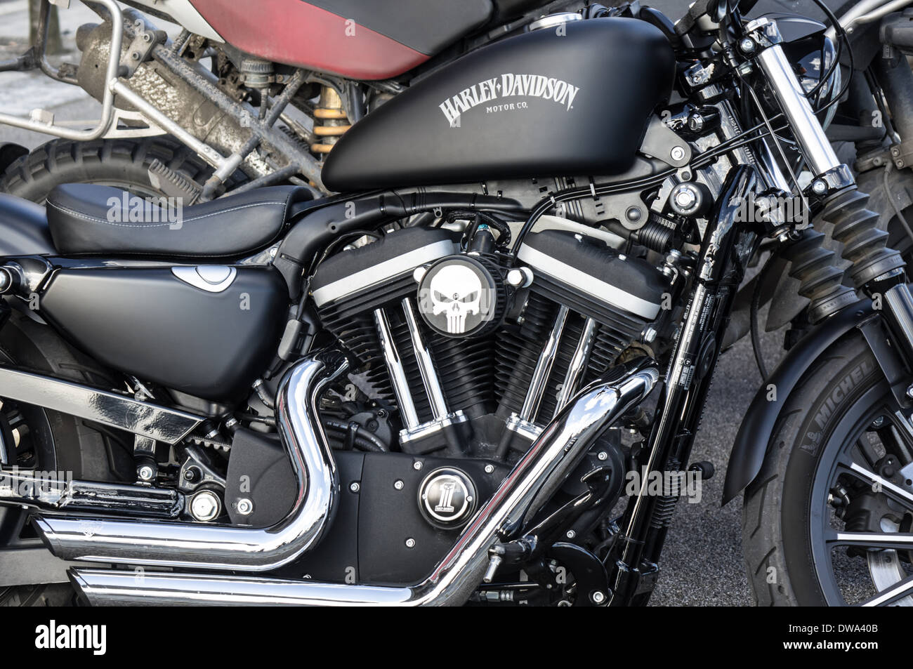 Harley-Davidson motorcycle, London England United Kingdom UK Stock Photo