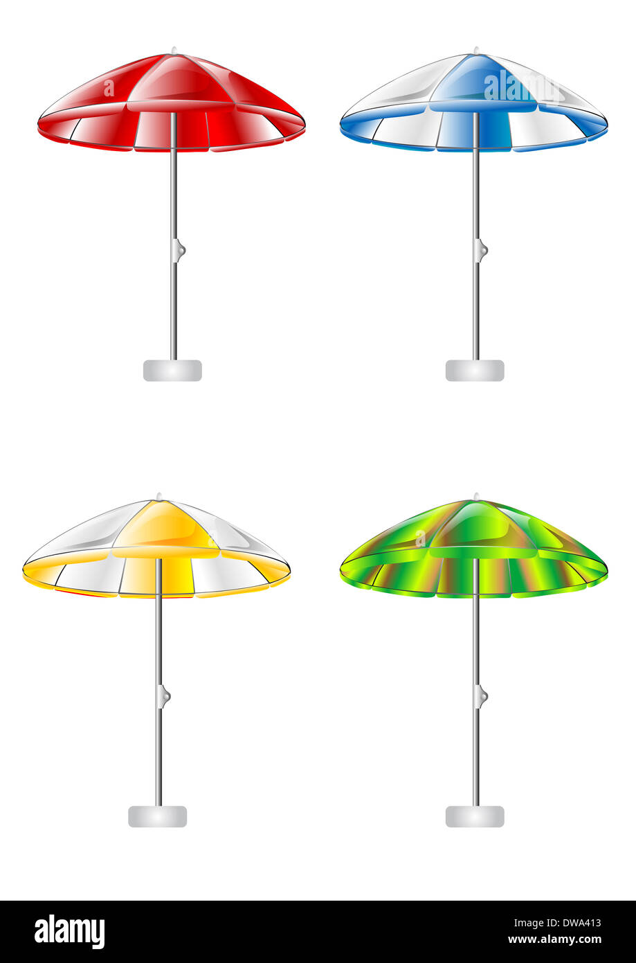 set of beach umbrellas Stock Photo - Alamy