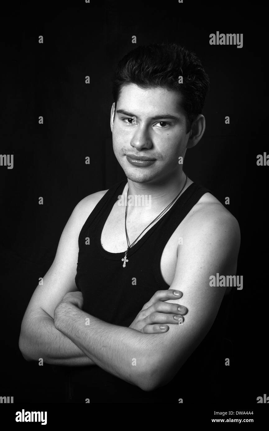 Portrait of a young cute guy Stock Photo