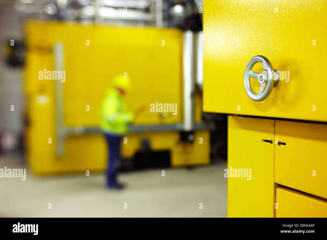The central controls of a mechanical and electrical plant room in an ...