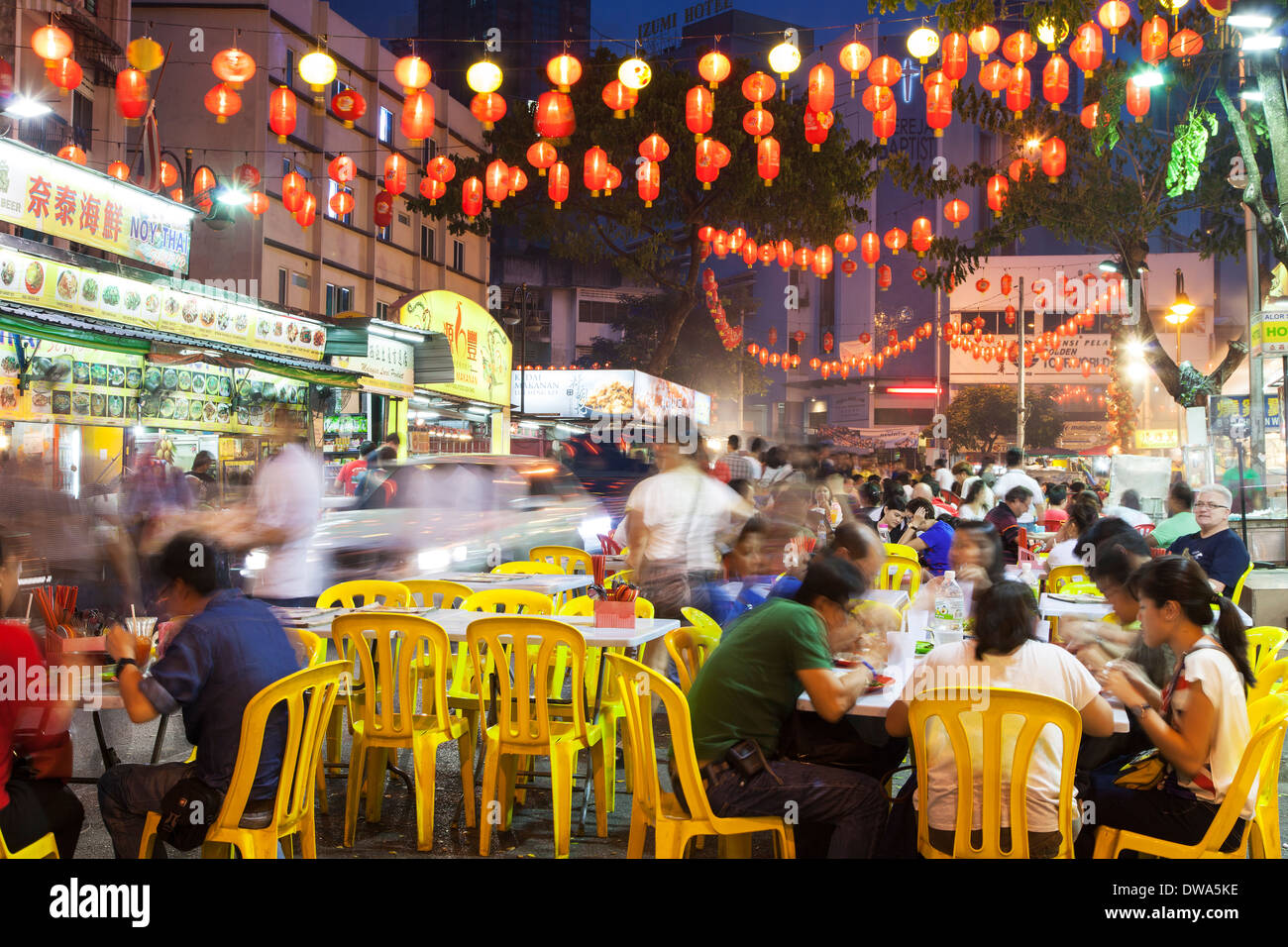 Jalan Alor Food Street, Kuala Lumpur, Malaysia Stock Photo