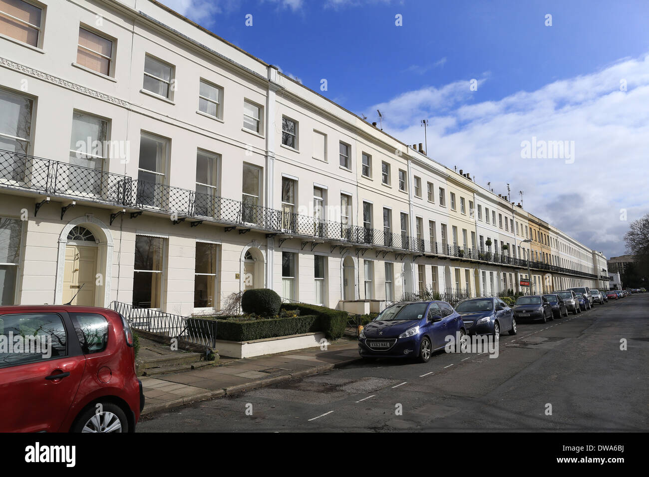 Period residential property in Cheltenham town centre Stock Photo