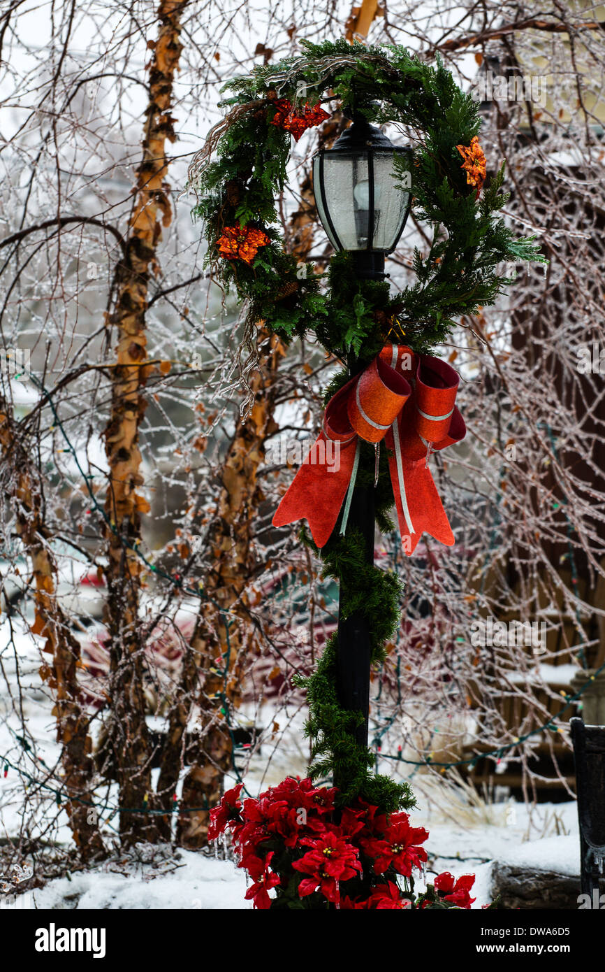 Lamppost With Christmas Decoration Stock Photo 67222097 Alamy
