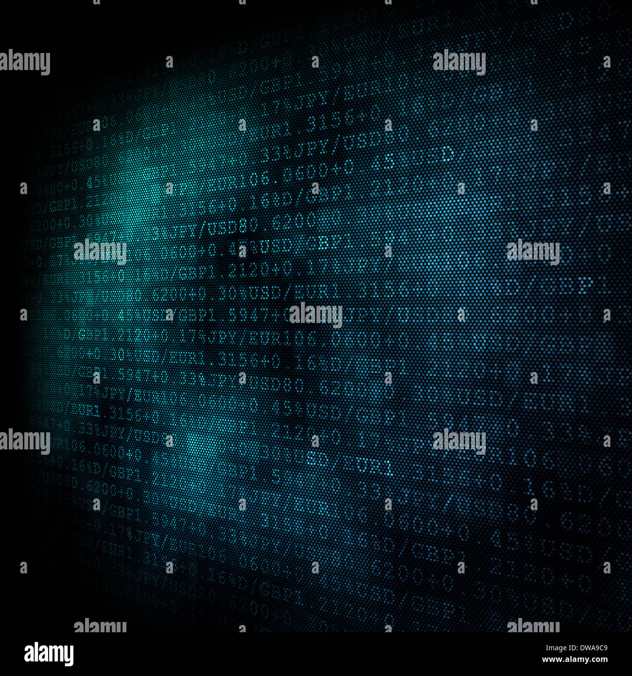 Pixeled financial background on digital screen Stock Photo