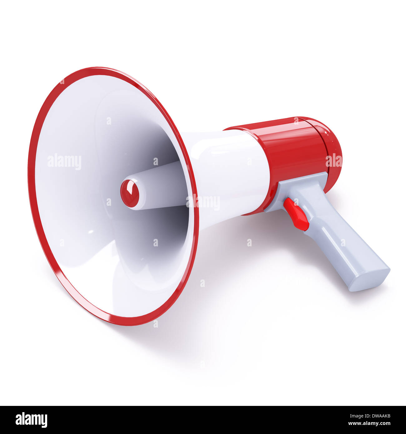 Red megaphone with red button Stock Photo Alamy