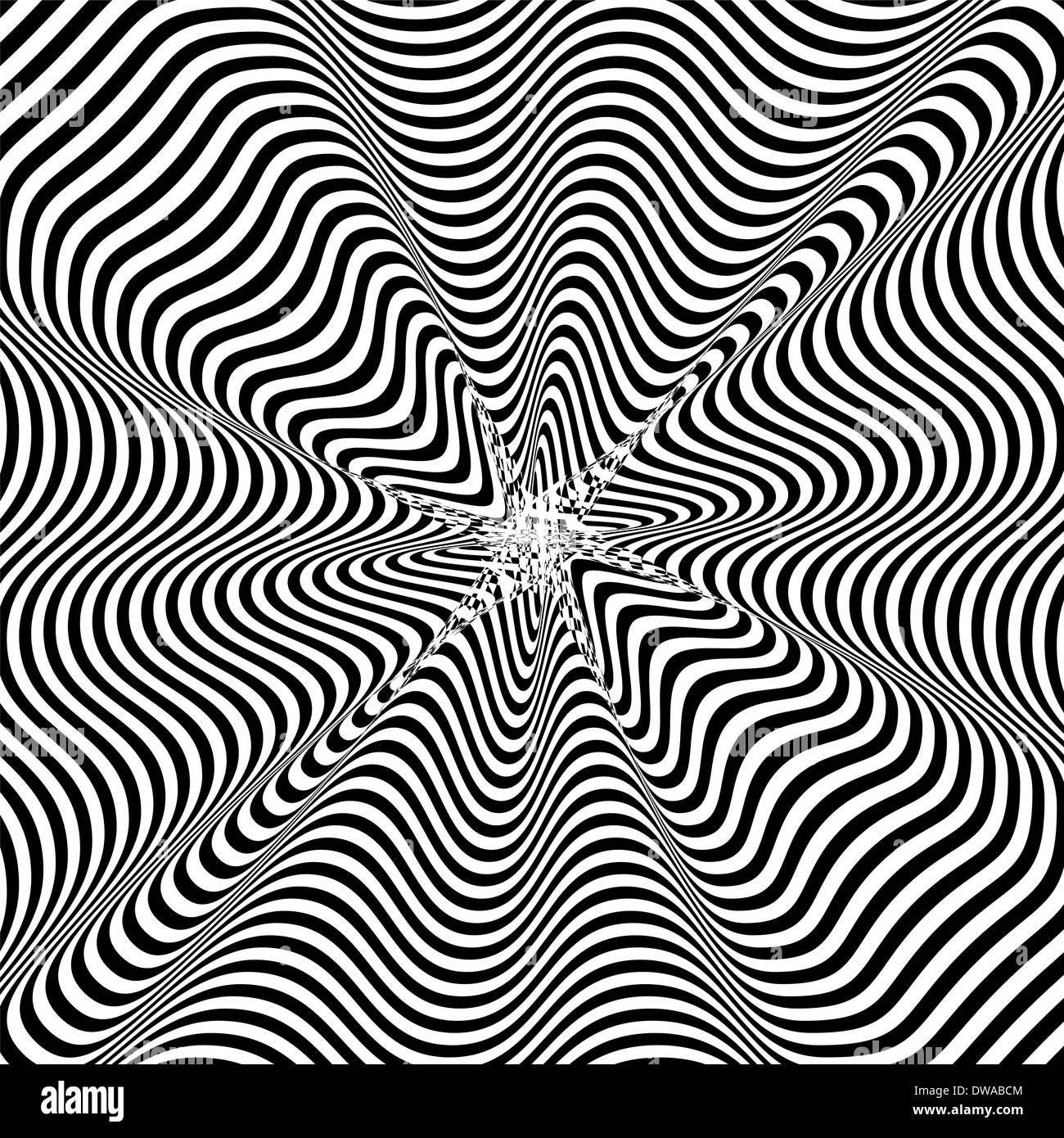 Black and White Hypnotic Background. Vector Illustration Stock Photo ...