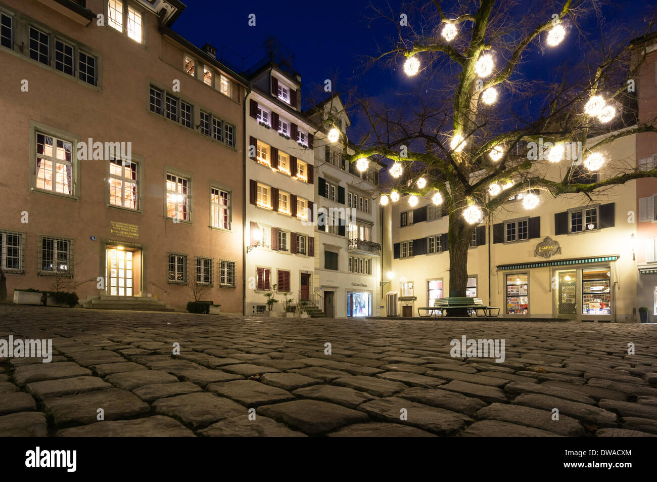 Sankt Peterhofstatt, Old City Center, Zurich, Switzerland Stock Photo