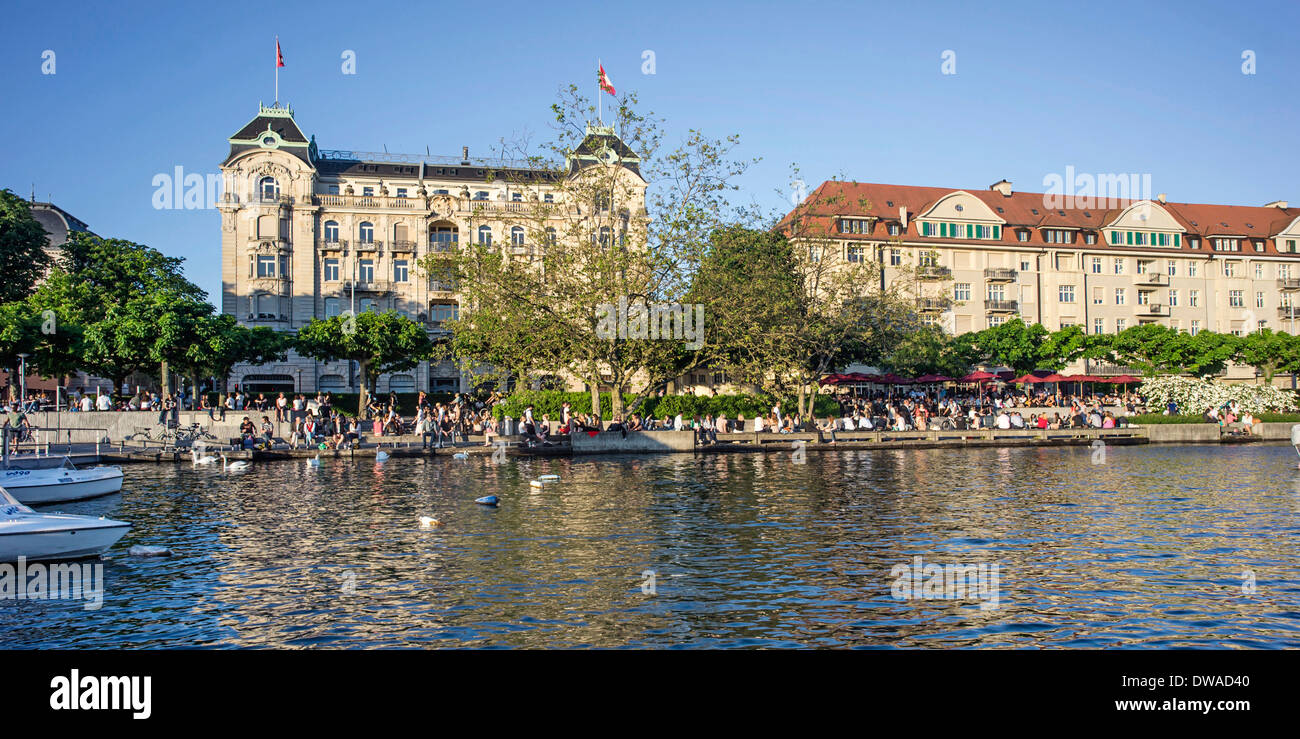 Zurich lake promenade, Zurich, Switzerland Stock Photo Alamy