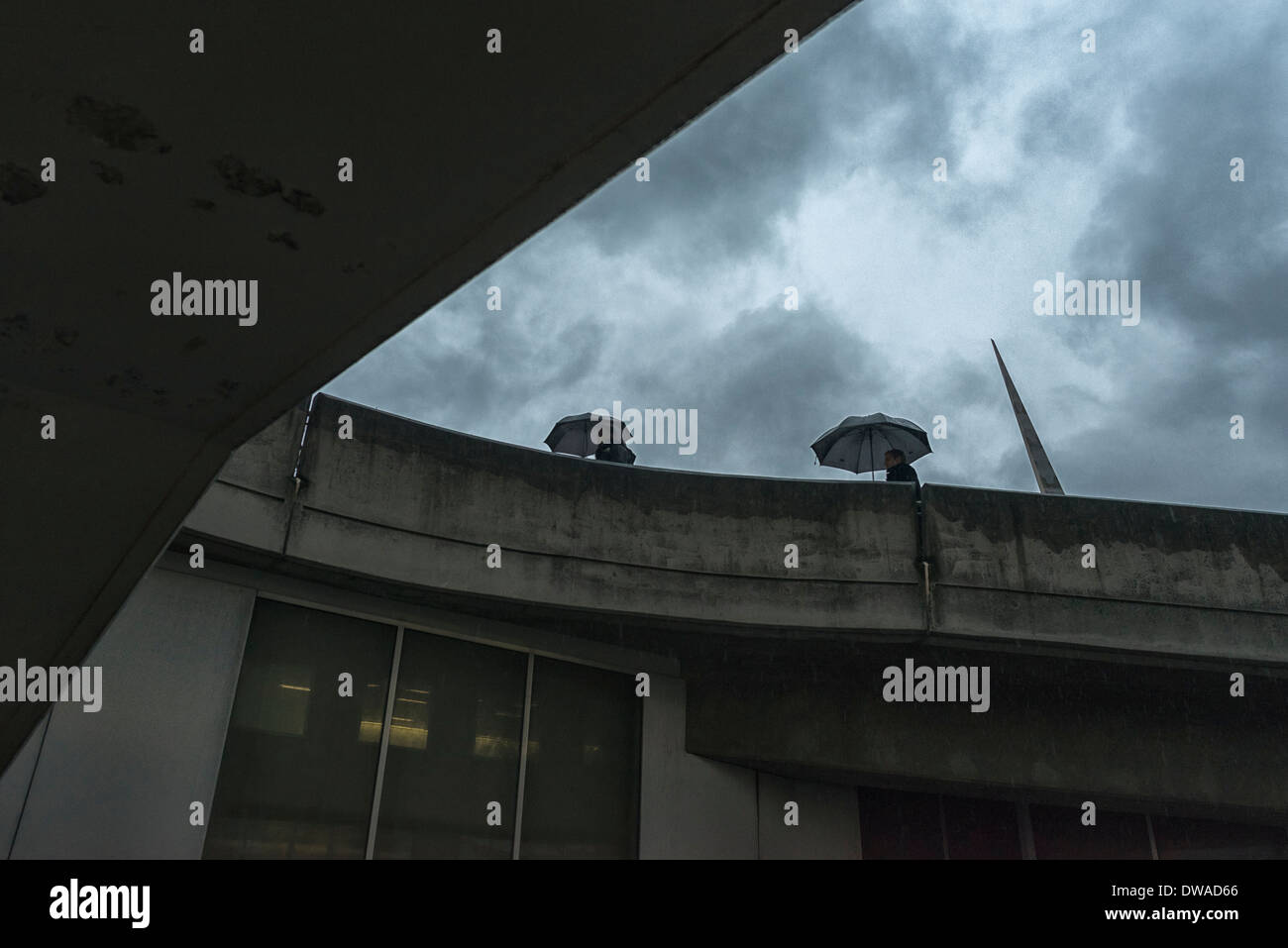 People with umbrellas in the rain,London,England Stock Photo