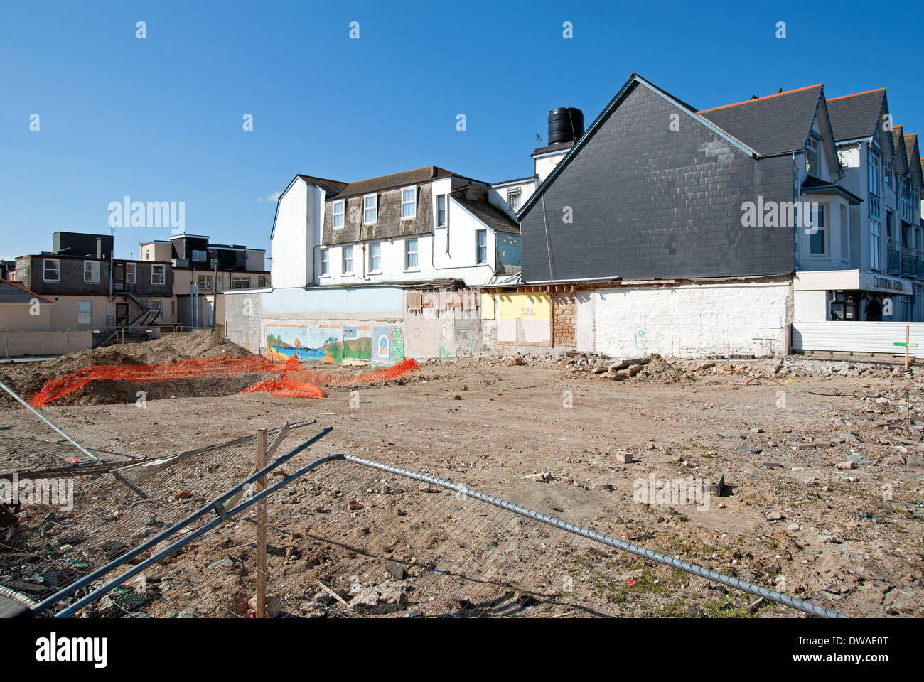 land cleared for new construction in newquay, cornwall, uk Stock Photo