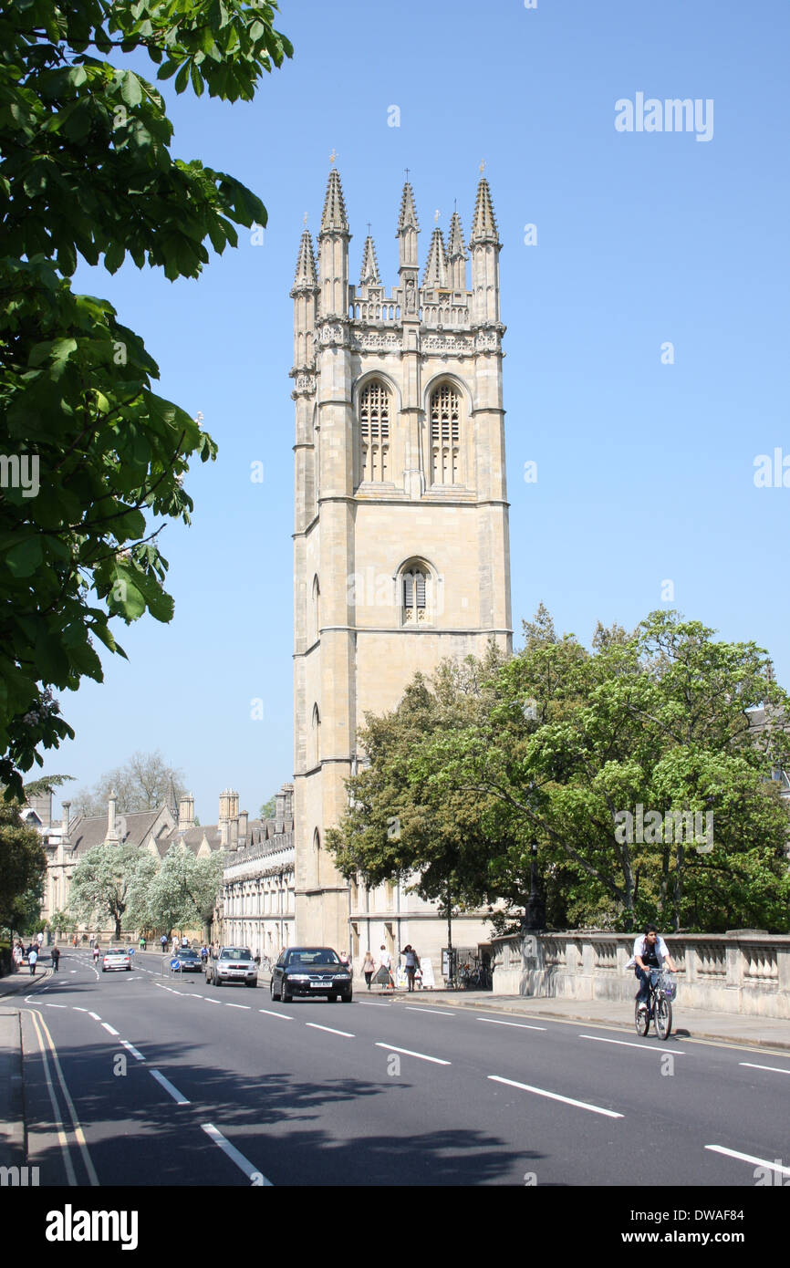 Magdalen Tower on the Oxford High Street UK Stock Photo