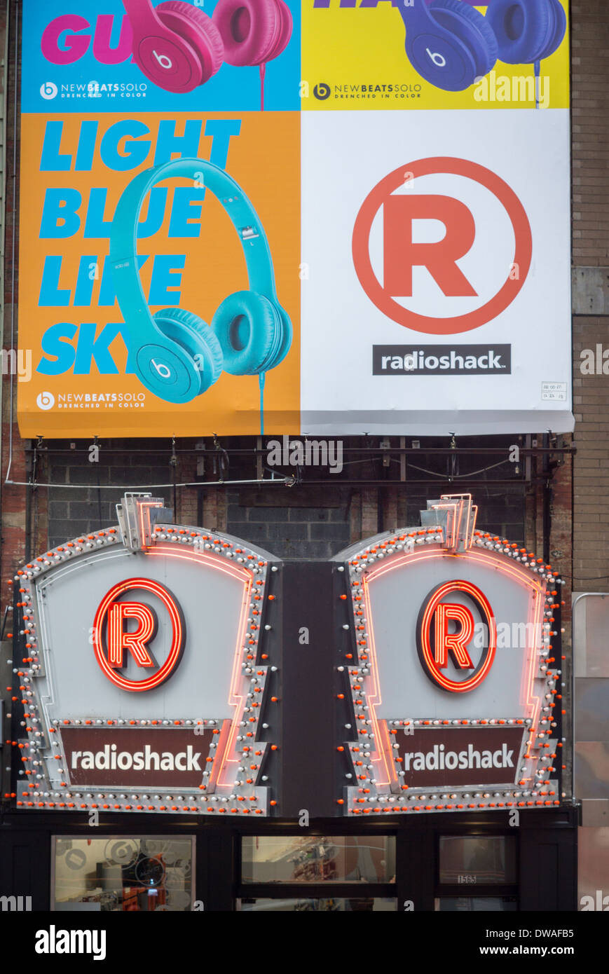 A new RadioShack concept store in Times Square in New York Stock Photo
