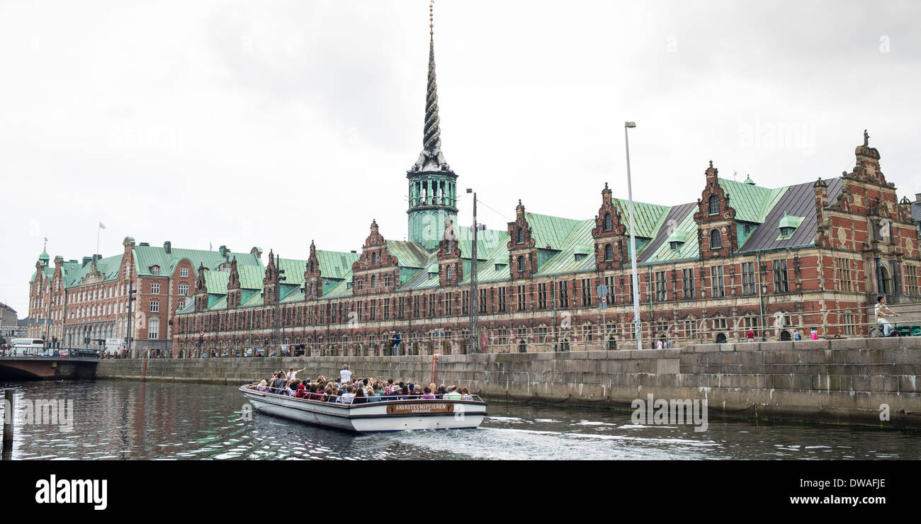 Old stock exchange building and canal, Copenhagen Stock Photo
