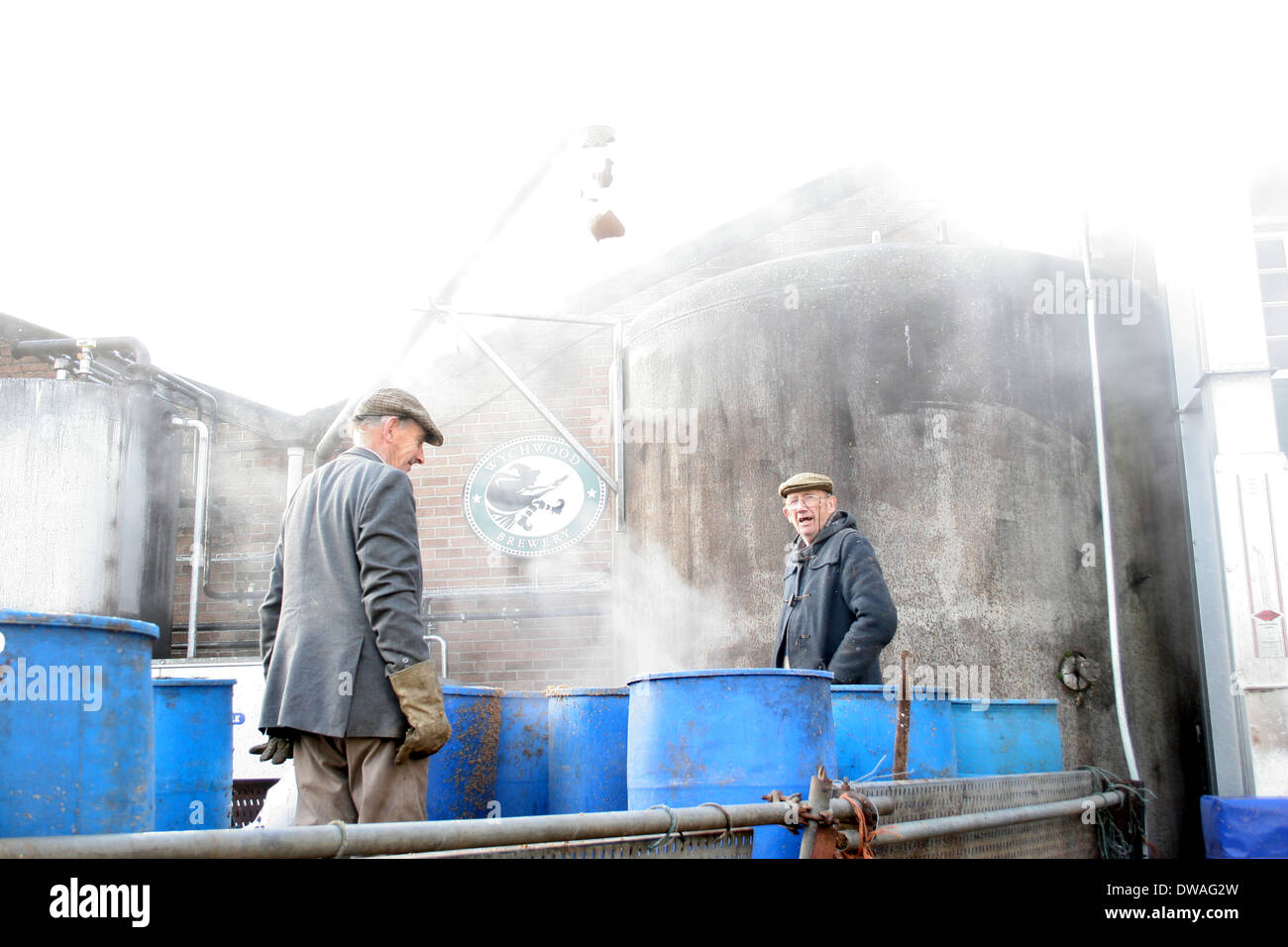 Workers at he Wychwood Brewery in Oxfordshire. Stock Photo