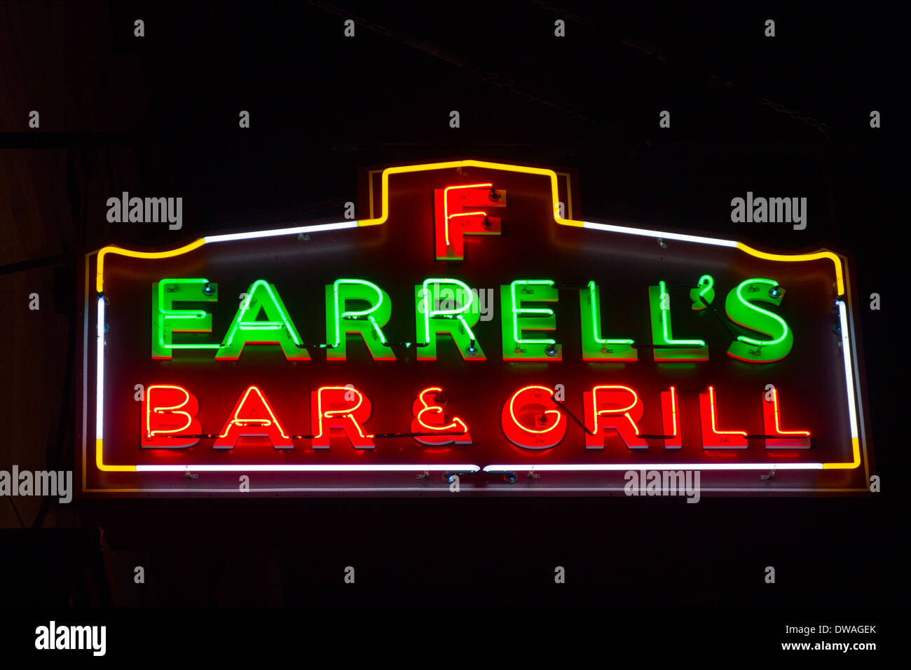 bar and grill neon sign