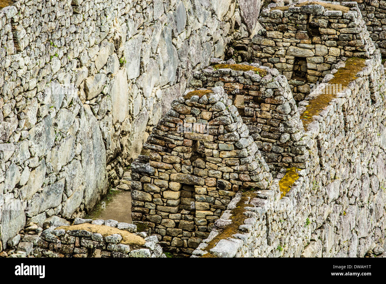 View of the ancient Inca City of Machu Picchu. The 15-th century Inca ...