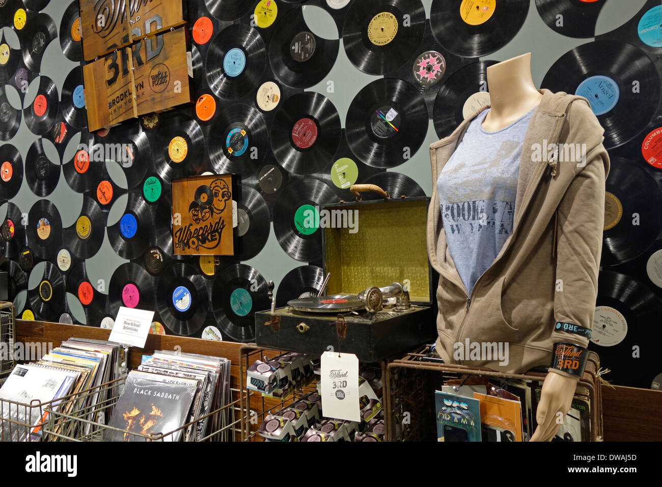 Vinyl records at Whole Foods store in Brooklyn NYC Stock Photo Alamy